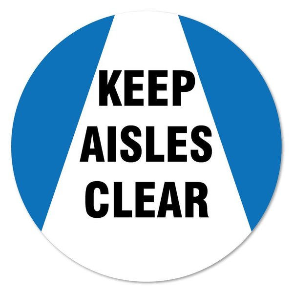 Signmission Keep Aisle Clear Non-Slip Floor Graphic, 7in Vinyl Decal, 7" x 7", FD-2-C-7-99985 FD-2-C-7-99985